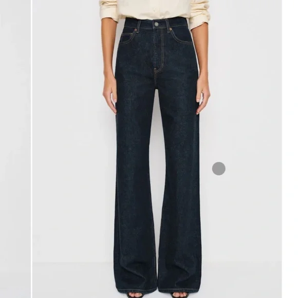 PETITES Reformation Cary High Rise Slouchy Wide Leg Jeans (Ondine) - Picture 2 of 9